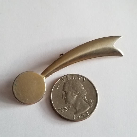 Vintage shooting star brooch halley's comet  gold tone pin celestial perseid - Picture 4 of 7